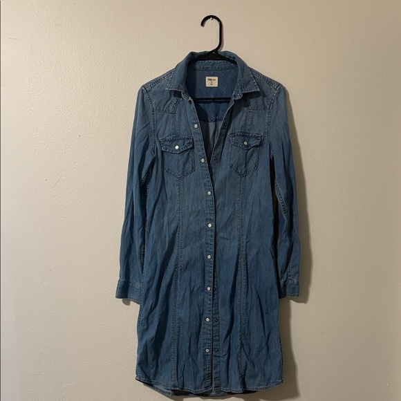 Denim Long Sleeve Dress - Picture 1 of 3